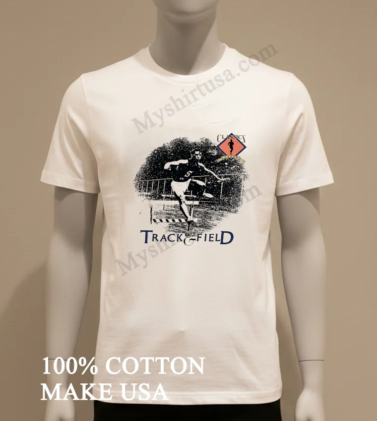 Classics Insport Track And Field Hurdle Athlete Graphic Shirt White T Shirt 1