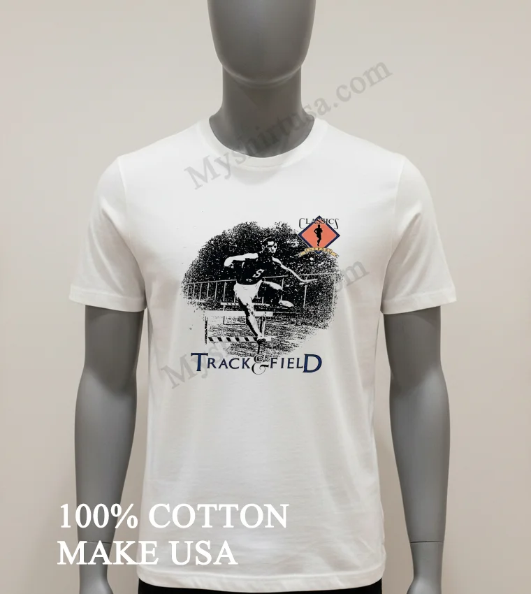 Classics Insport Track And Field Hurdle Athlete Graphic funny america t-shirts - white-t-shirt Classics Insport Track And Field Hurdle Athlete Graphic Shirt White T Shirt 2