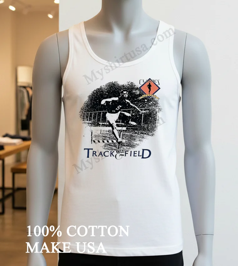 Classics Insport Track And Field Hurdle Athlete Graphic Shirt White T Shirt 4