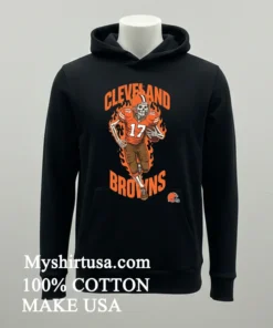 Cleveland Browns Men’s Football Skeleton Player Burning Shirt