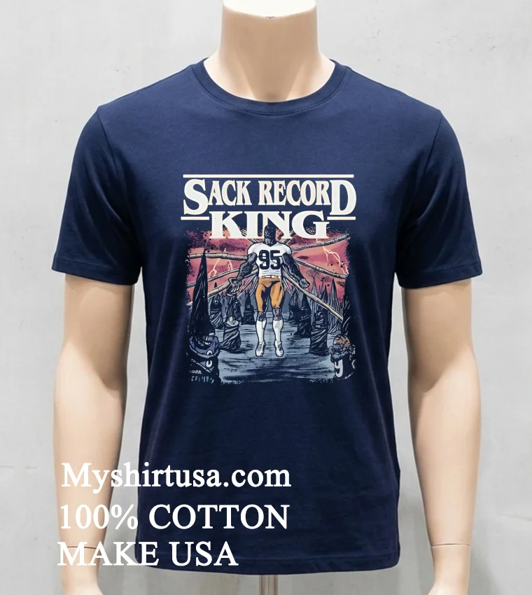 Cleveland Browns Myles Garrett Sack Record King Shirt Navy Shirt