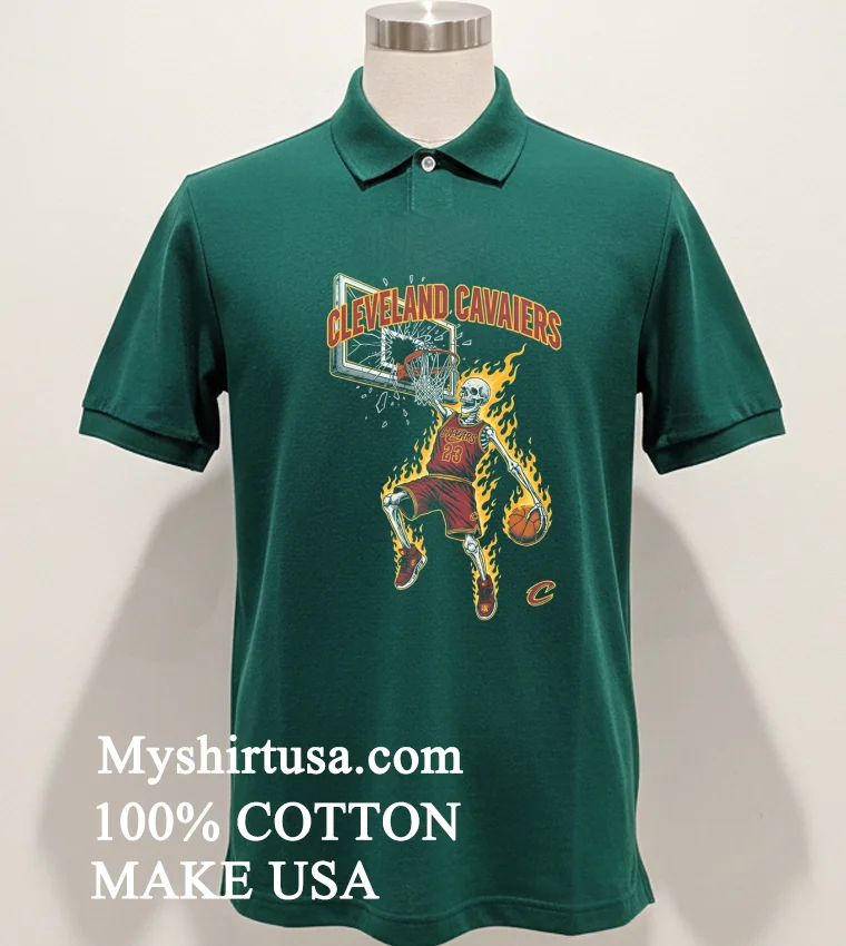 Cleveland Cavaliers Men’s Basketball Skeleton Player Fire Shirt - green-shirt Cleveland Cavaliers Mens Basketball Skeleton Player Fire Shirt Green Shirt