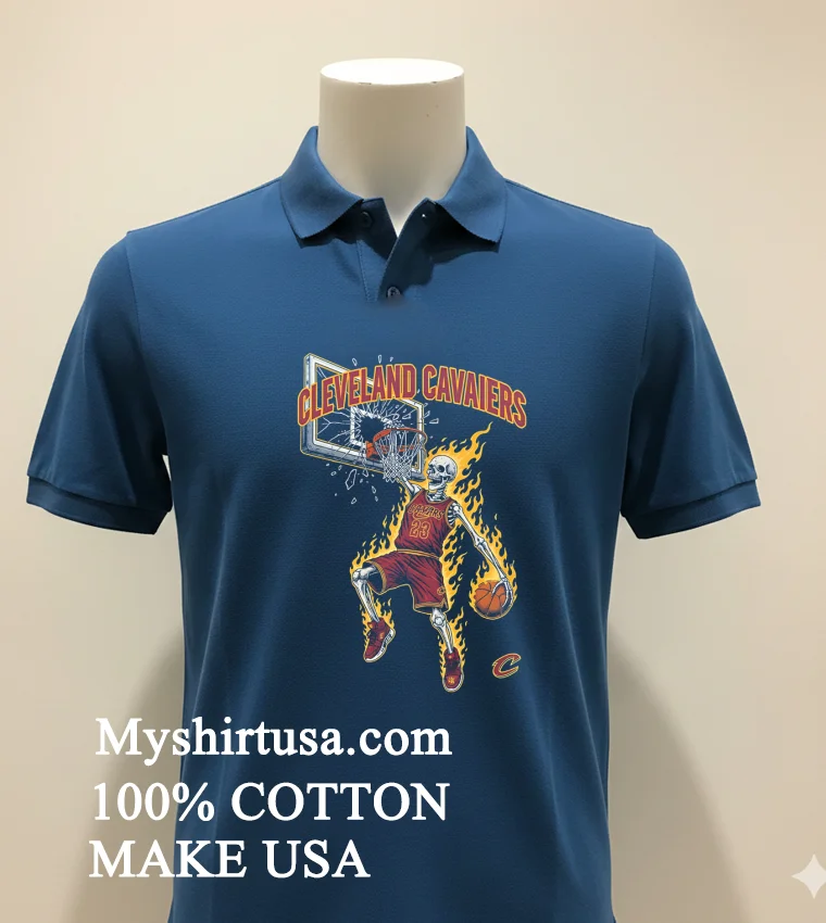 Cleveland Cavaliers Men’s Basketball Skeleton Player Fire Shirt - navy-shirt Cleveland Cavaliers Mens Basketball Skeleton Player Fire Shirt Navy Shirt 1