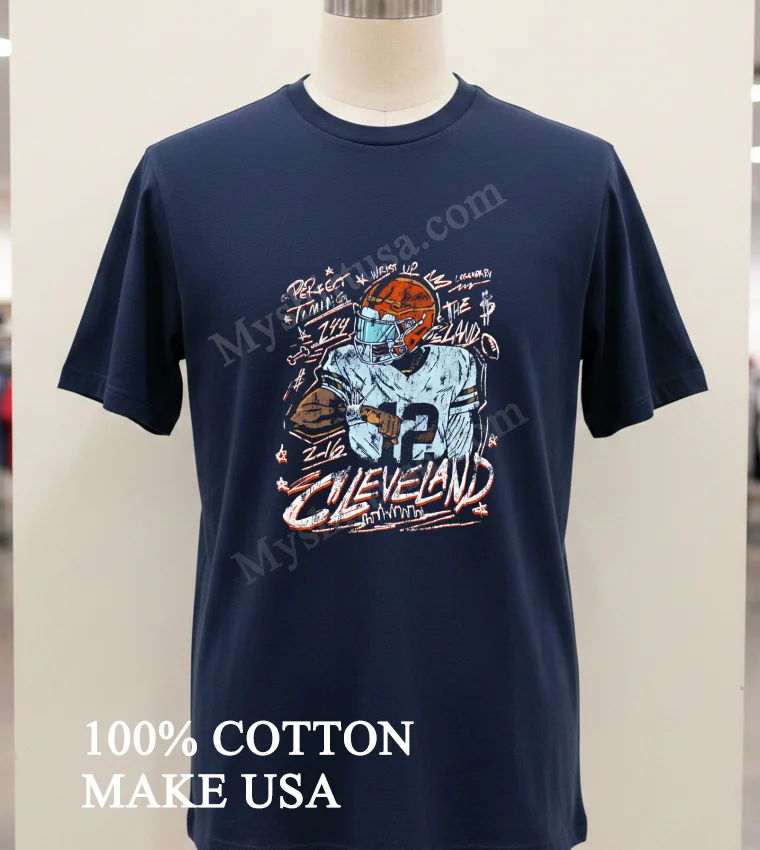 Cleveland Football Perfect Timing The Land Retro new t-shirt - navy-shirt Cleveland Football Perfect Timing The Land Retro Shirt Navy Shirt 1