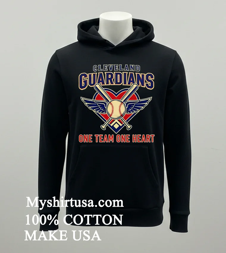 Cleveland Guardians One Team One Heart Shirt Balck Shirt