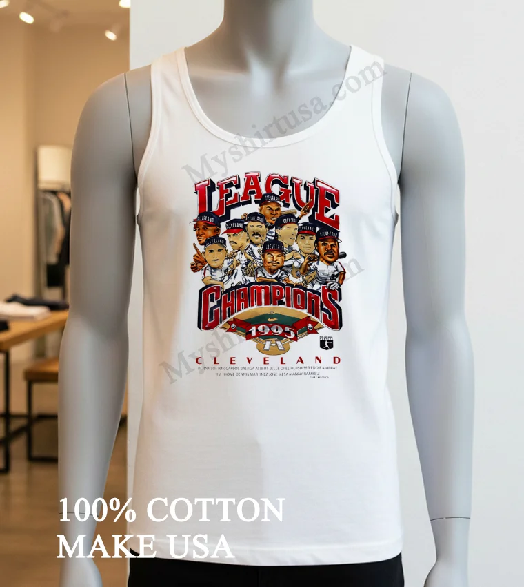 Cleveland Indians 1995 League Champion Caricature Vintage Shirt White T Shirt 3