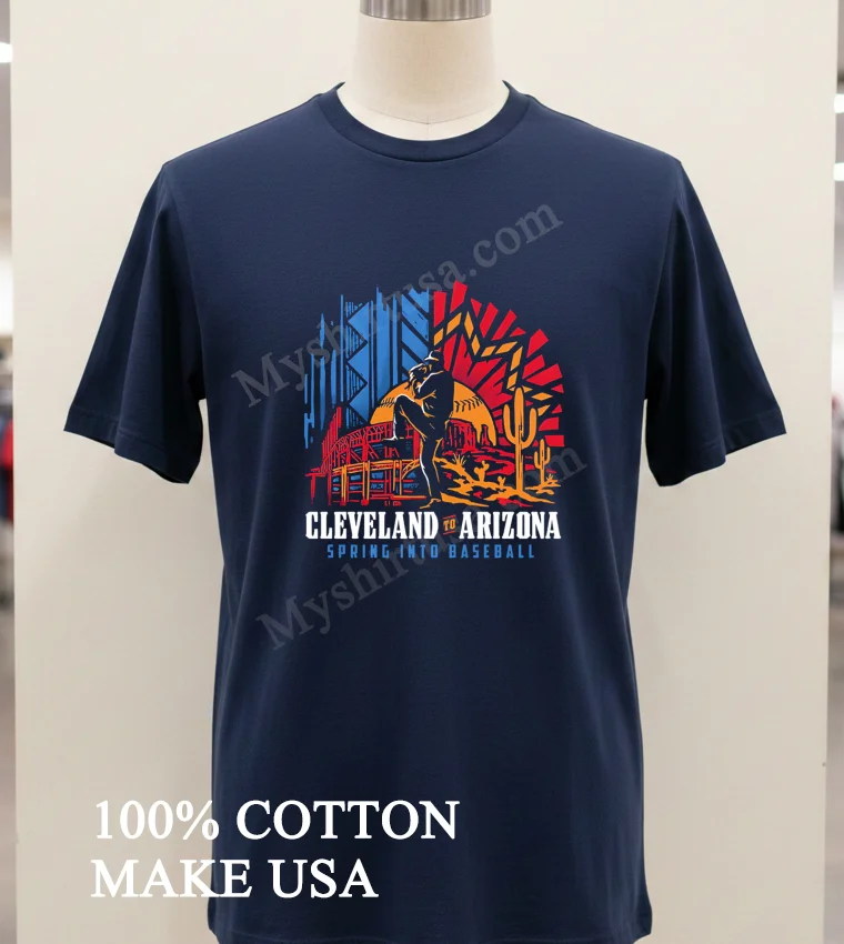 Cleveland To Arizona Spring Into Baseball Pitcher Desert Shirt Navy Shirt 1