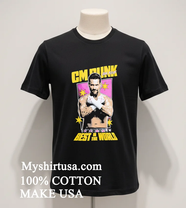 Cm Punk Best In The World Wrestling Graphic funny america t-shirts - balck-shirt Cm Punk Best In The World Wrestling Graphic Shirt Balck Shirt