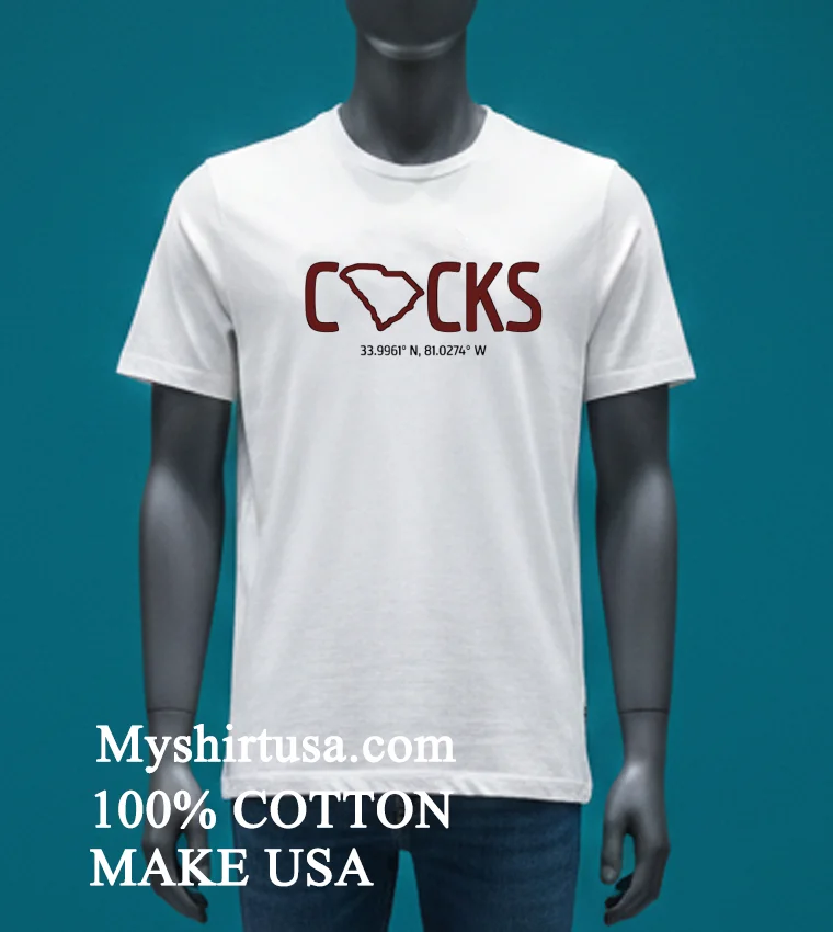 Cocks 33.9961° N, 81.0274° W Shirt - white-t-shirt Cocks 339961 N 810274 W Shirt White T Shirt 3