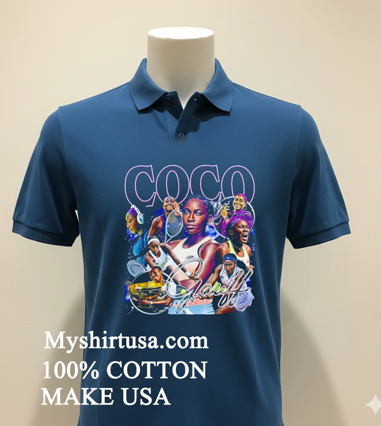 Coco Gauff Tennis Graphic Shirt Navy Shirt 1