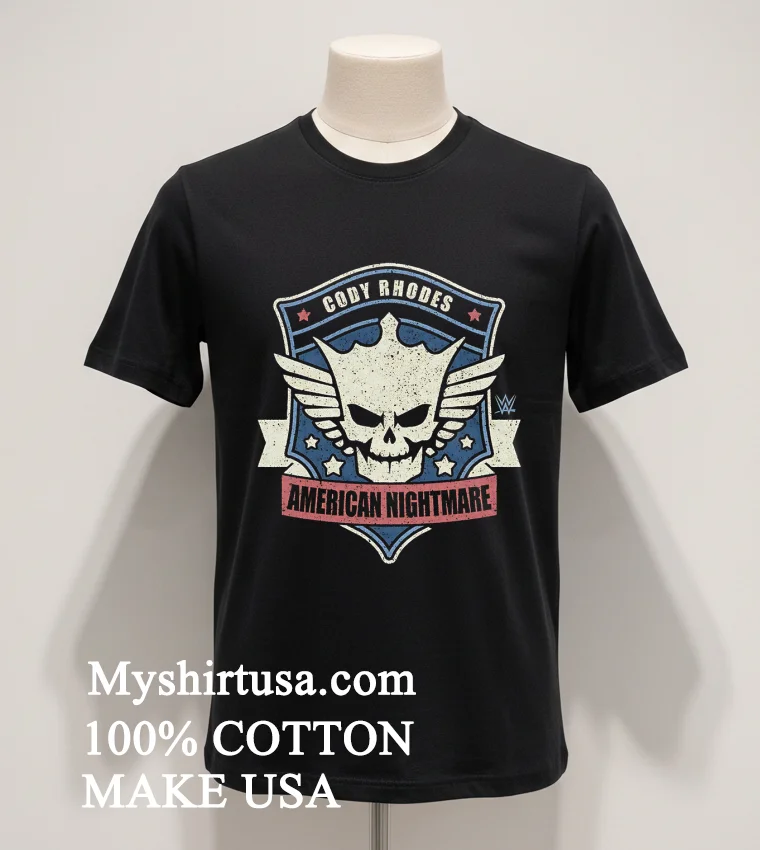 Cody Rhodes American Nightmare Skull And Wings Graphic Shirt Balck Shirt