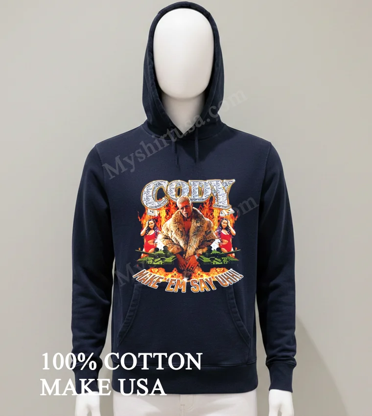 Cody Rhodes Fur Coat Tanks Make Em Say Uhh Shirt Balck Shirt