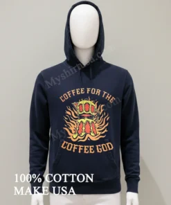 Coffee For The Coffee God Moka Pot Flames funny america t-shirts