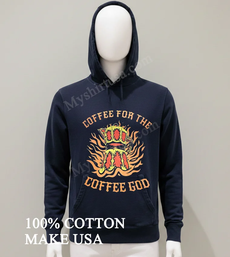 Coffee For The Coffee God Moka Pot Flames funny america t-shirts - balck-shirt Coffee For The Coffee God Moka Pot Flames Shirt Balck Shirt