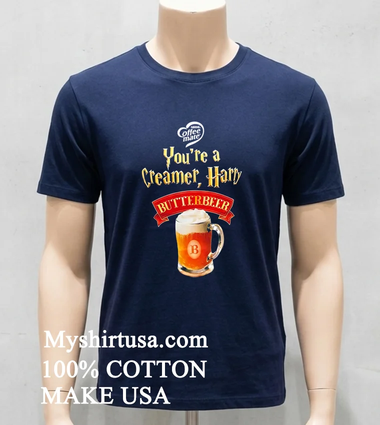 Coffeemate X Harry Potter Butterbeer Coffee Creamer Shirt Navy Shirt