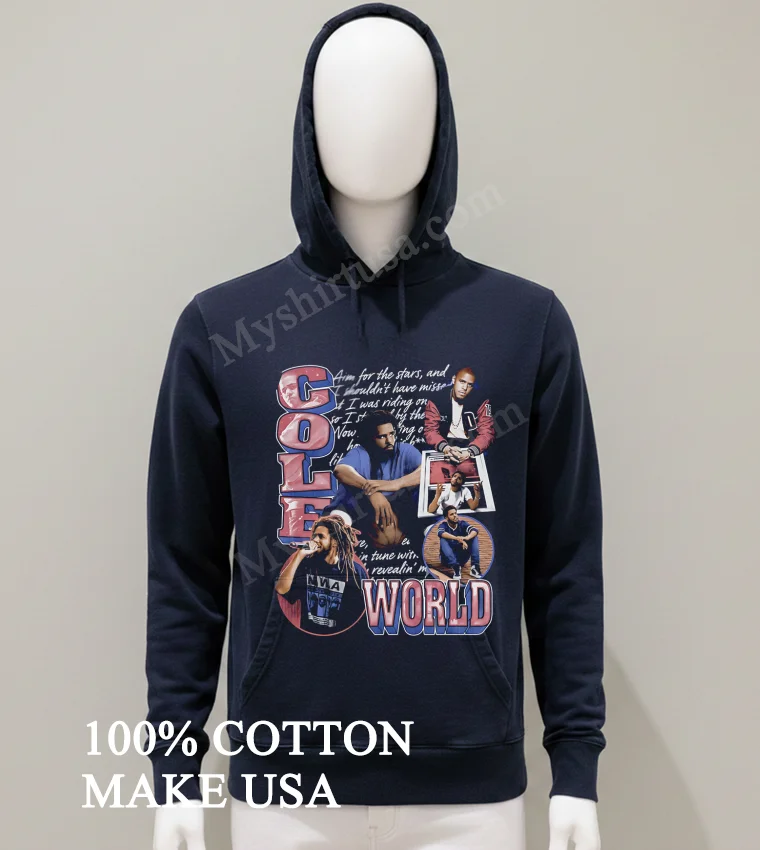 Cole World J Cole Lyric Collage Portrait Shirt Balck Shirt