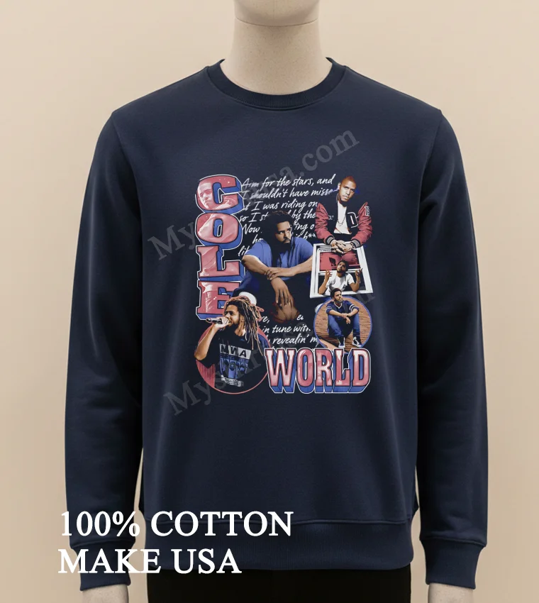 Cole World J Cole Lyric Collage Portrait Shirt Long Sleve Shirt
