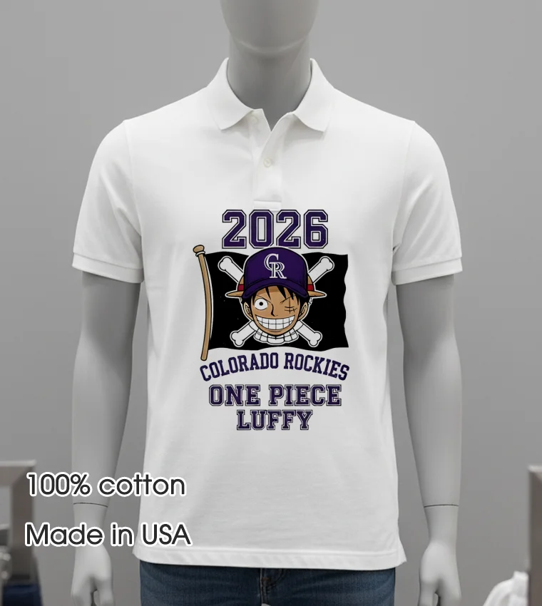 Colorado Rockies One Piece 2026 Luffy Shirt White T Shirt 2