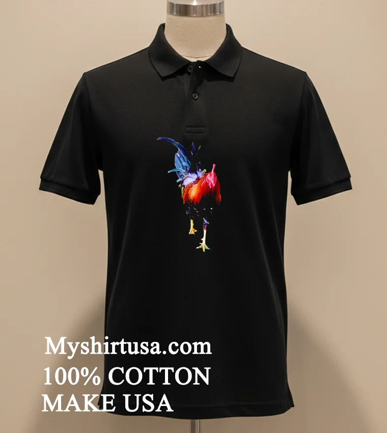 Colorful Rooster Classic T Shirt Balck Shirt 1