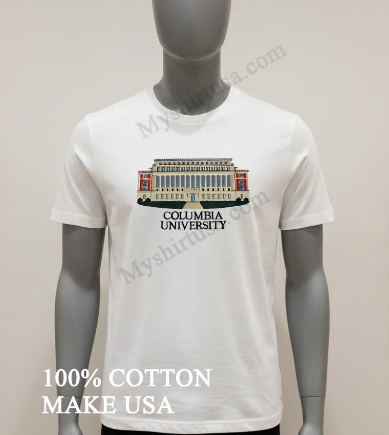 Columbia University Low Memorial Library Building Graphic funny america t-shirts - white-t-shirt Columbia University Low Memorial Library Building Graphic Shirt White T Shirt 1