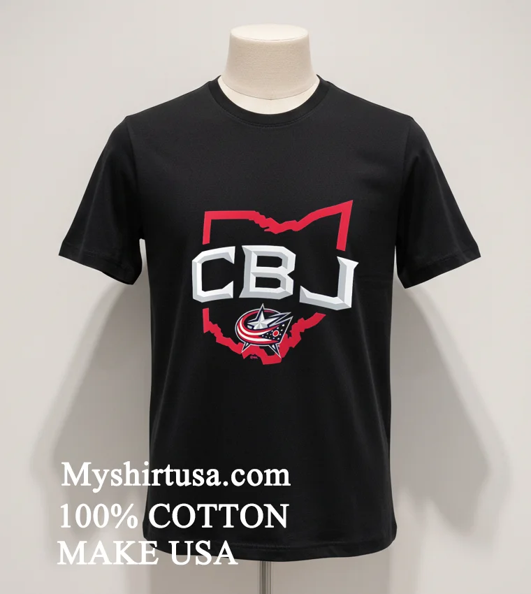 Columbus Blue Jackets Represent Map Logo Shirt - balck-shirt Columbus Blue Jackets Represent Map Logo Shirt Balck Shirt