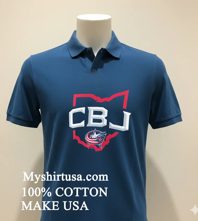 Columbus Blue Jackets Represent Map Logo Shirt Navy Shirt 1