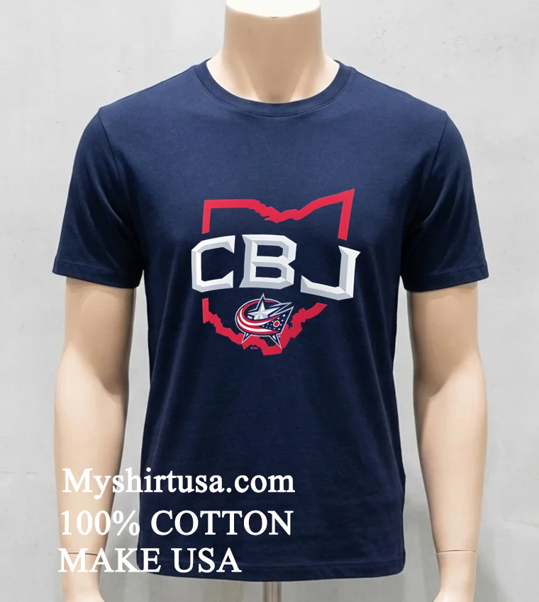 Columbus Blue Jackets Represent Map Logo Shirt Navy Shirt