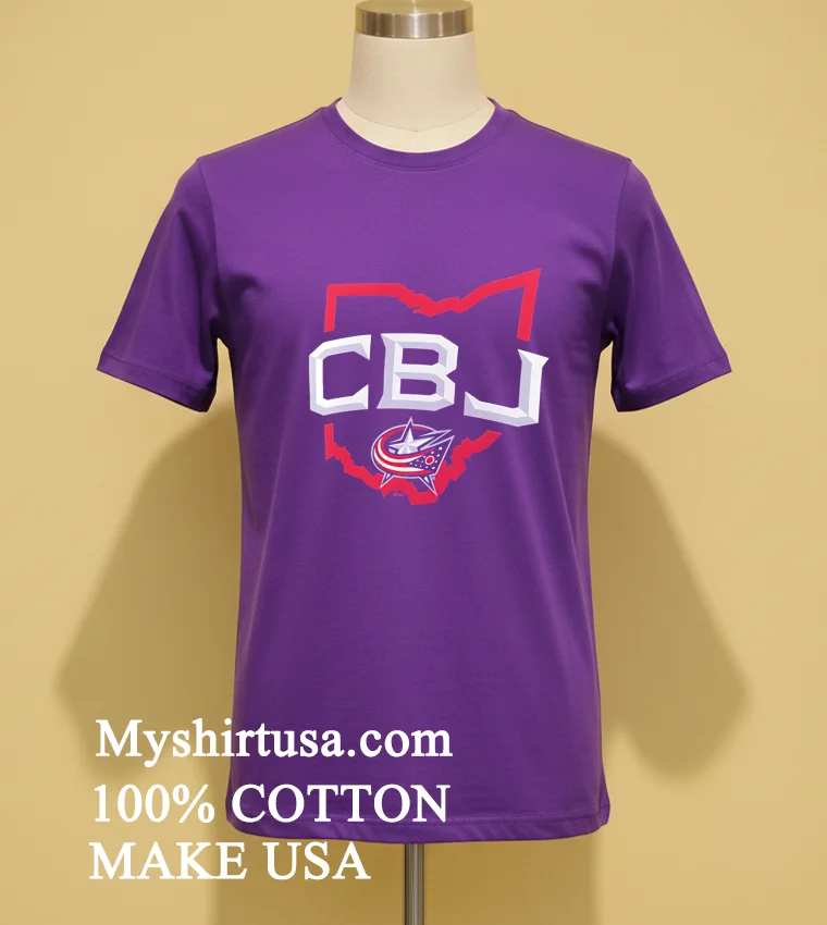 Columbus Blue Jackets Represent Map Logo Shirt Purple Shirt