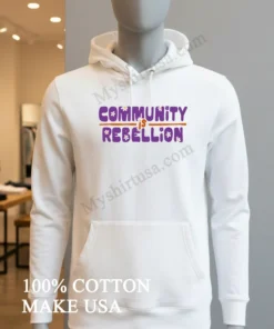 Community Is Rebellion Hippie Retro Flower Aesthetic Streetwear funny america t-shirts