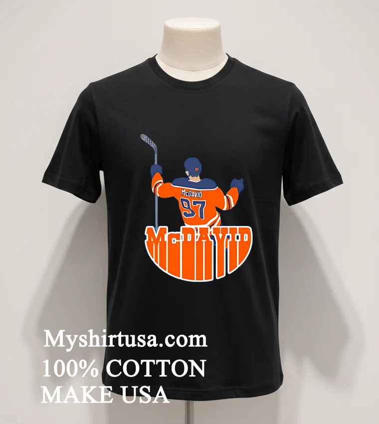 Connor Mcdavid Logo Edmonton Shirt Balck Shirt