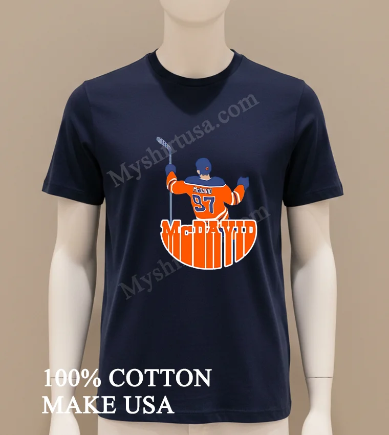 Connor Mcdavid Logo Edmonton Shirt Navy Shirt