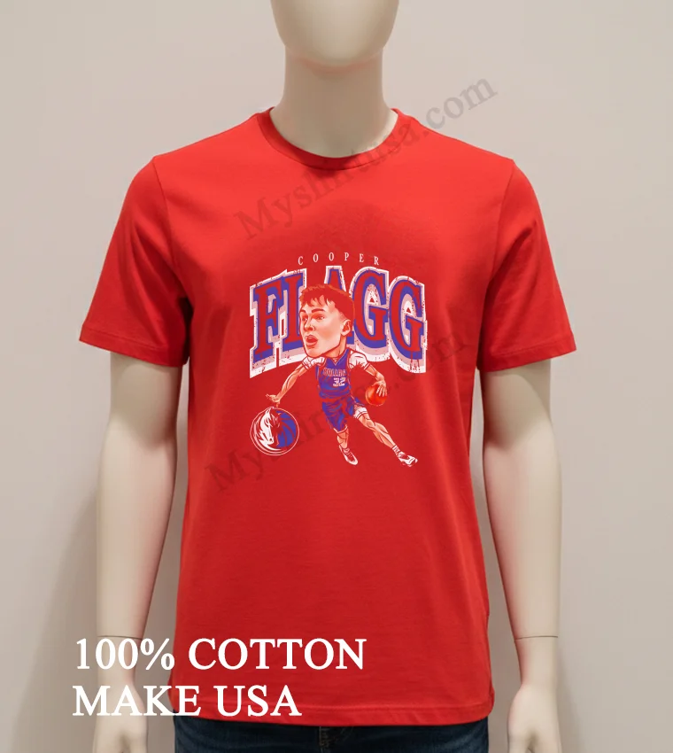 Cooper Flagg Dallas Mavericks Cartoon Vintage new t-shirt - red-shirt Cooper Flagg Dallas Mavericks Cartoon Vintage Shirt Red Shirt