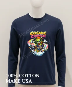 Cosmic Crunch Alien Skateboarding On A Rainbow Cereal Bowl funny america t-shirts