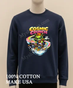 Cosmic Crunch Alien Skateboarding On A Rainbow Cereal Bowl funny america t-shirts