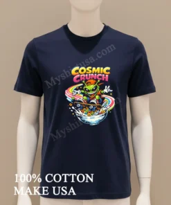 Cosmic Crunch Alien Skateboarding On A Rainbow Cereal Bowl funny america t-shirts