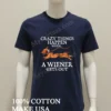 Crazy Things Happen When A Wiener Gets Out Dachshund Shirt Navy Shirt 1