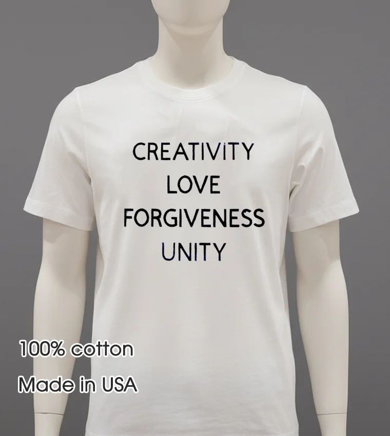 Creativity Love Forgiveness Unity T Shirt - white-t-shirt Creativity Love Forgiveness Unity T Shirt White T Shirt 2