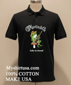 Crusher Martin And Co Frog Guitar Life Is Good Shirt Balck Shirt 1