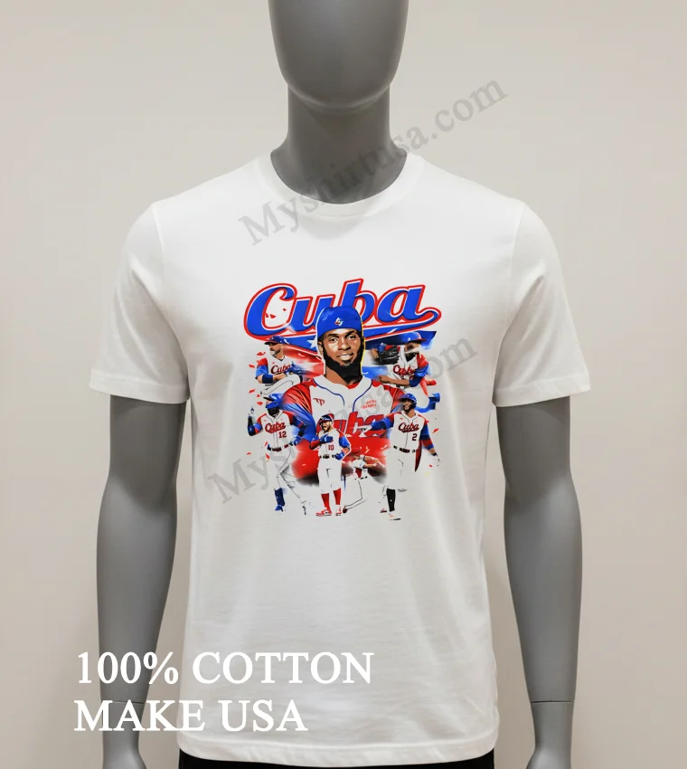Cuba Baseball Players Team Logo Graphic funny america t-shirts - white-t-shirt Cuba Baseball Players Team Logo Graphic Shirt White T Shirt 1