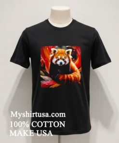 Cute Red Panda Fluffy Animal Black And Orange Shirt