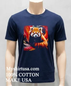 Cute Red Panda Fluffy Animal Black And Orange Shirt