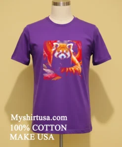 Cute Red Panda Fluffy Animal Black And Orange Shirt