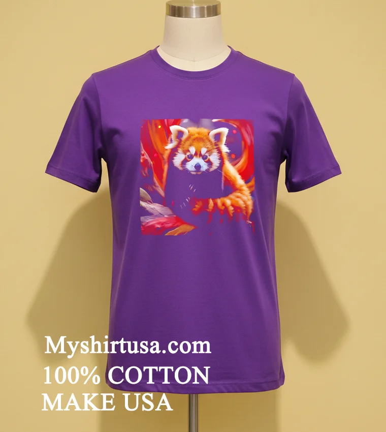 Cute Red Panda Fluffy Animal Black And Orange Shirt Purple Shirt