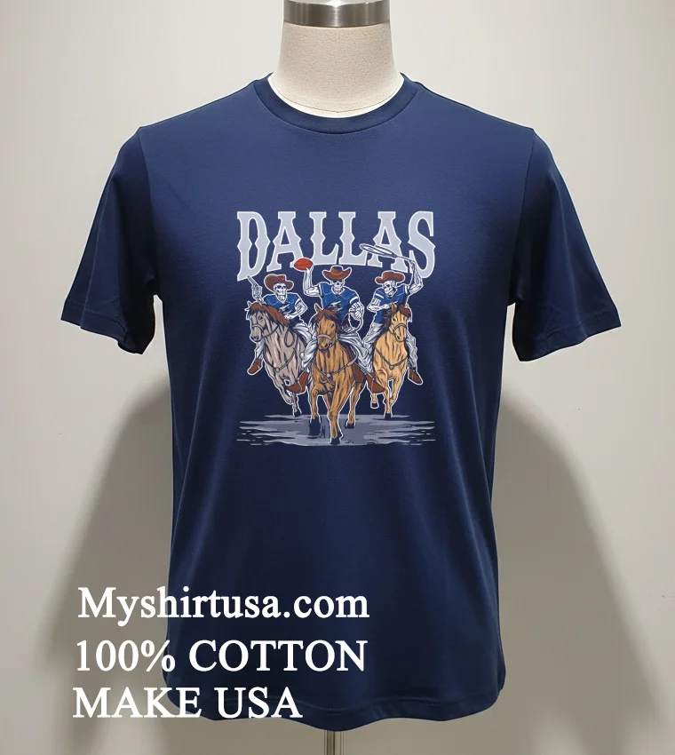 Dallas Cowboys Skeletons On Horses Football Shirt - navy-shirt Dallas Cowboys Skeletons On Horses Football Shirt Navy Shirt 1