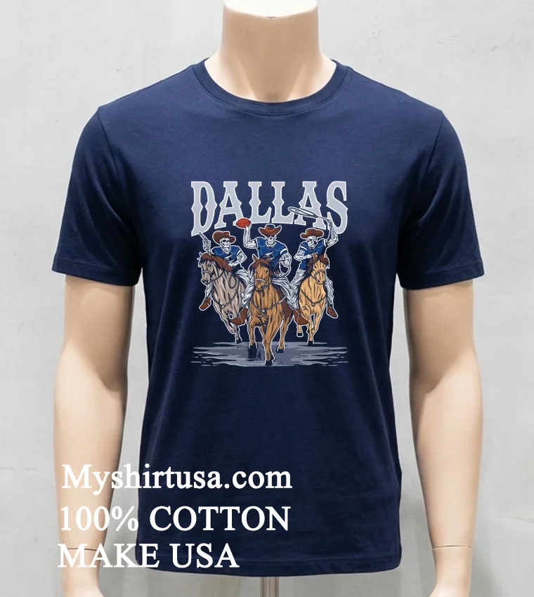Dallas Cowboys Skeletons On Horses Football Shirt - navy-shirt Dallas Cowboys Skeletons On Horses Football Shirt Navy Shirt