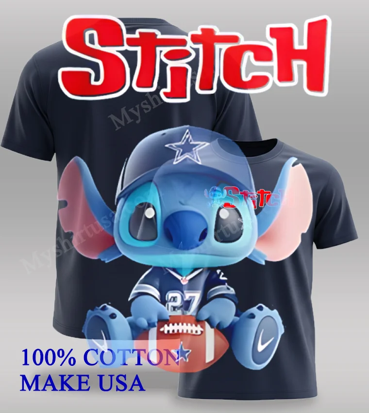 Dallas Cowboys X Stitch Christmas 2025 Two Sides funny america t-shirts - navy-shirt Dallas Cowboys X Stitch Christmas 2025 Two Sides Shirt Navy Shirt 1