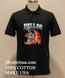 Dallas Football Skeleton Running Fiery Shirt