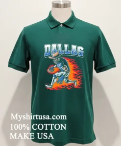 Dallas Football Skeleton Running Fiery Shirt