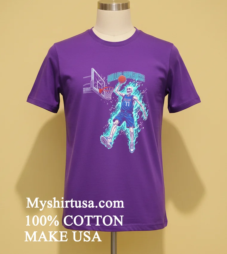 Dallas Mavericks Men’s Basketball Skeleton Player Fire Shirt - purple-shirt Dallas Mavericks Mens Basketball Skeleton Player Fire Shirt Purple Shirt