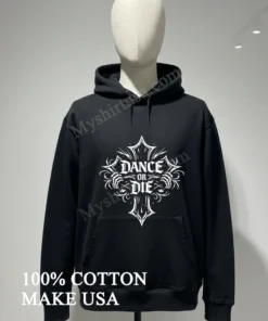 Dance Or Die White Gothic Cross Skeleton Hands funny america t-shirts